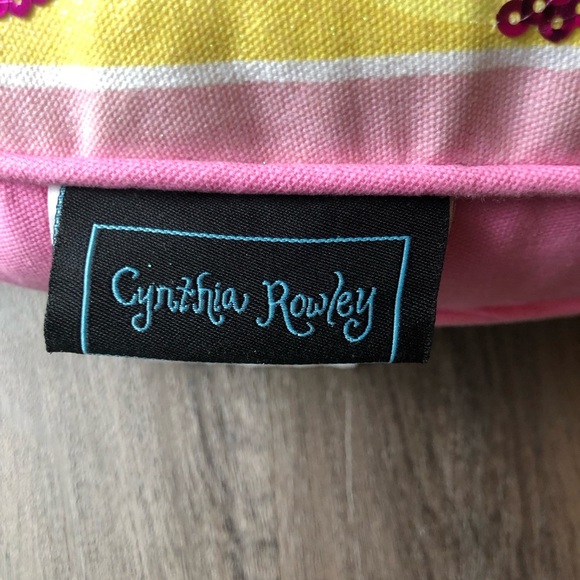 Cynthia Rowley Accent Pillow Pink Pineapple 21” Sequin Tropical Colorful Decor - Picture 4 of 7